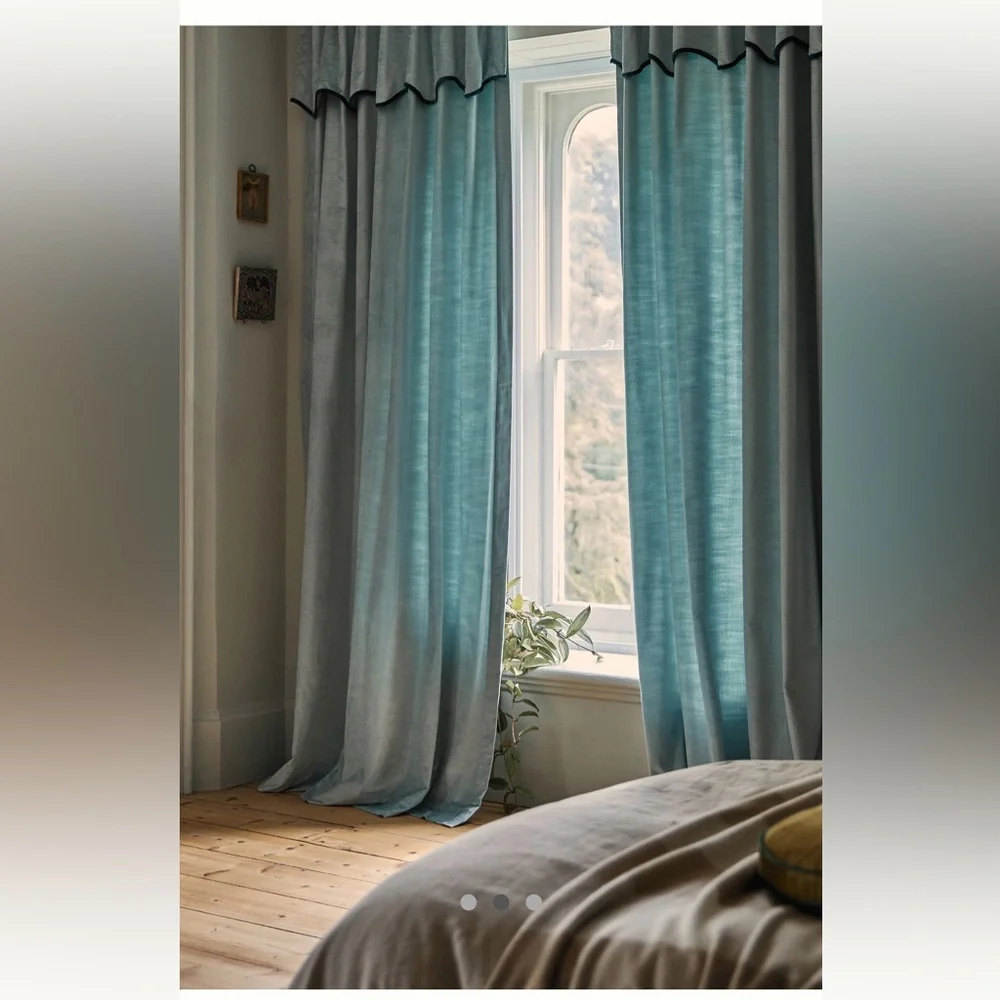 NEW  Adelina Velvet Valance Curtains. ( 2/ 50” x108”)